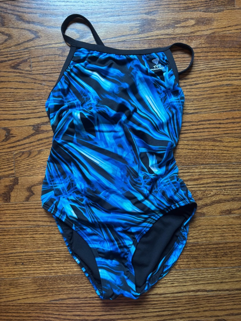 TYR Women’s Blue & Black Swirl One-Piece Swimsuit size 36